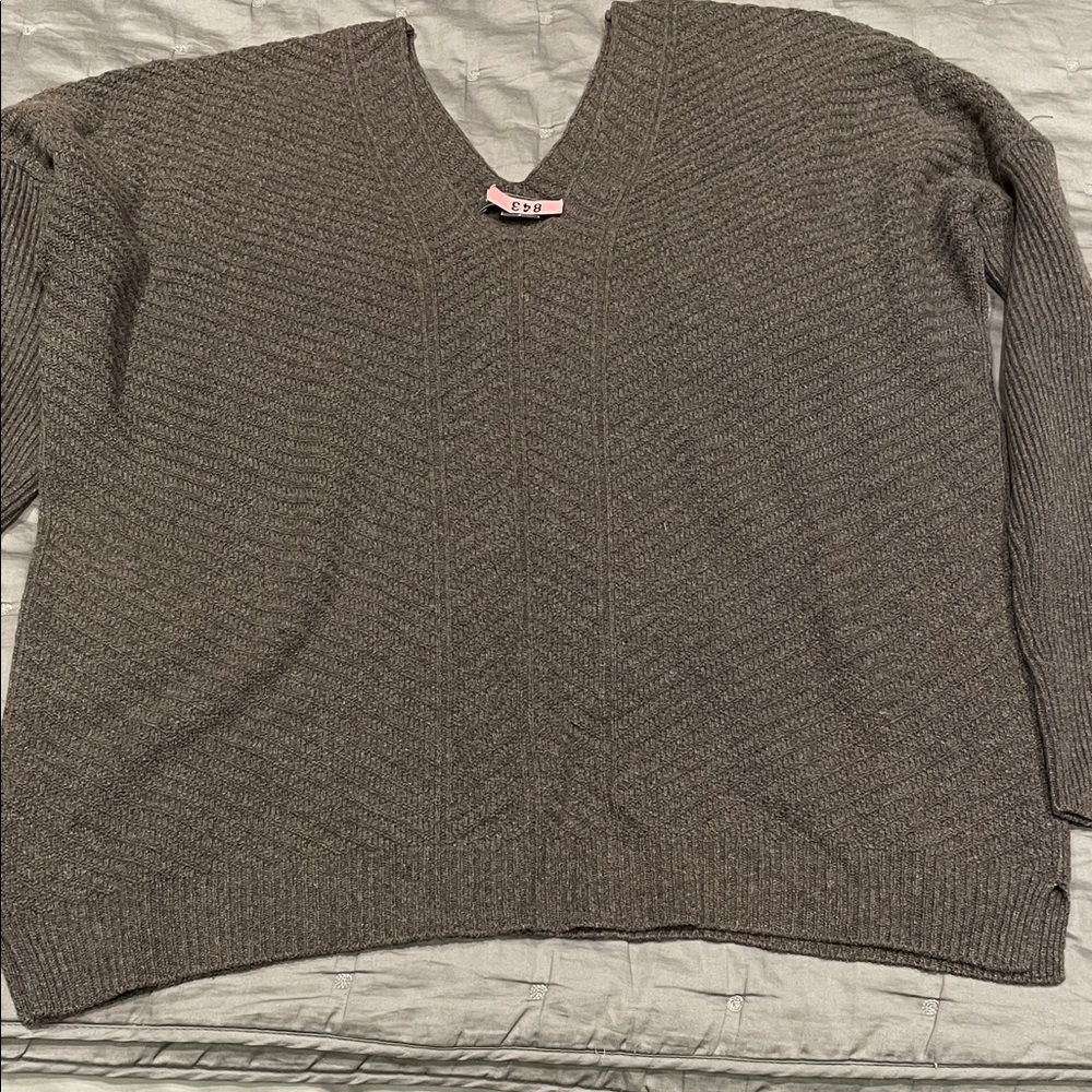 Vince Heather Brown V-Neck Women's Sweater